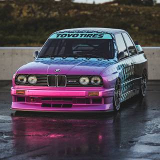 BMW E30 purpule wallpaper