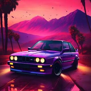 BMW E30 purpule wallpaper
