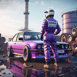 BMW E30 purpule wallpaper