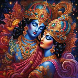 Radha Krishna AI wallpaper