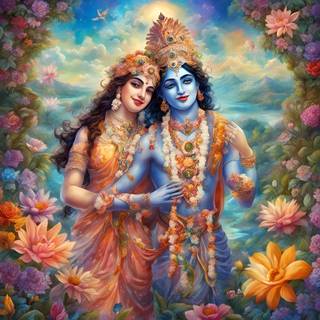 Radha Krishna AI wallpaper