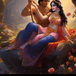 Radha Krishna AI wallpaper