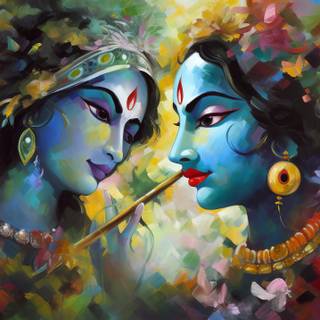 Radha Krishna AI wallpaper