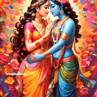 Radha Krishna AI wallpaper