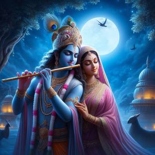 Radha Krishna AI wallpaper