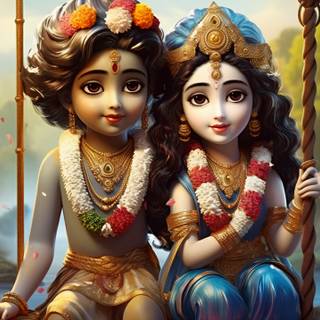 Radha Krishna AI wallpaper