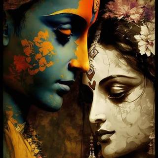 Radha Krishna AI wallpaper