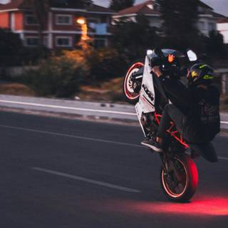 Motorcycle wheelie wallpaper