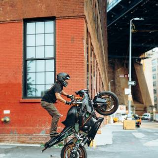 Motorcycle wheelie wallpaper