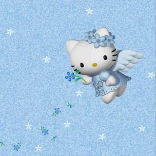 Light blue Hello Kitty wallpaper