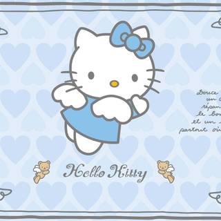 Light blue Hello Kitty wallpaper