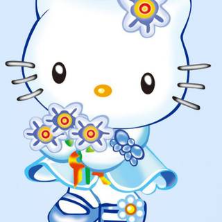 Light blue Hello Kitty wallpaper