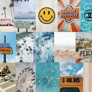 Summer aesthetic beach collage wallpaper