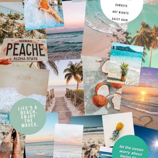 Summer aesthetic beach collage wallpaper