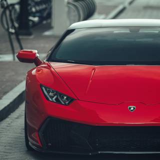 Red Lamborghini iPhone wallpaper