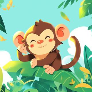 Cute aminated monkey wallpaper