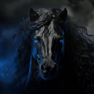 Black horse 4k wallpaper