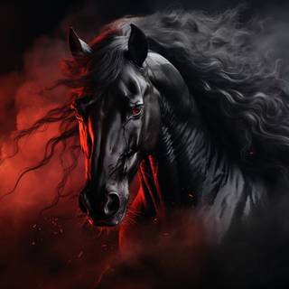Black horse 4k wallpaper