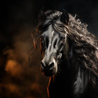 Black horse 4k wallpaper