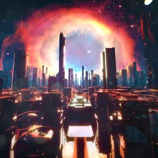 Space city 4k wallpaper