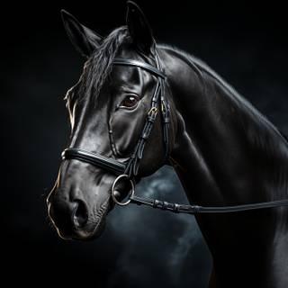 Black horse 4k wallpaper