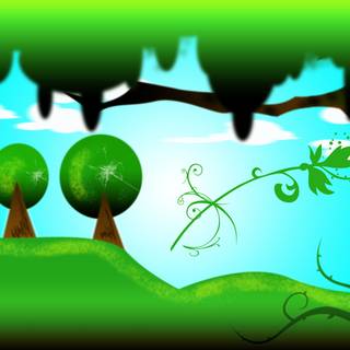 Cartoon landscape 4k wallpaper