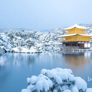 Japan winter temple wallpaper