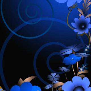 iPhone blue flower wallpaper