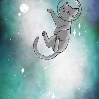Space cat phone wallpaper