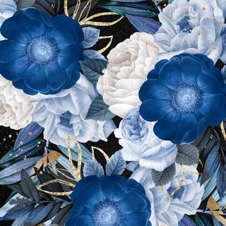 iPhone blue flower wallpaper