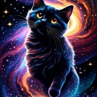 Space cat phone wallpaper