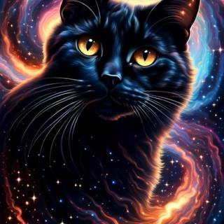 Space cat phone wallpaper