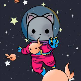 Space cat phone wallpaper