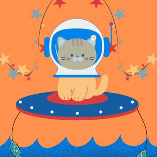 Space cat phone wallpaper