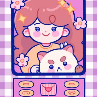 Bee and PuppyCat phone wallpaper