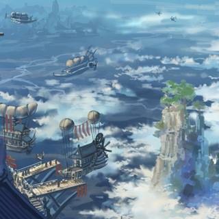 Anime town phone wallpaper