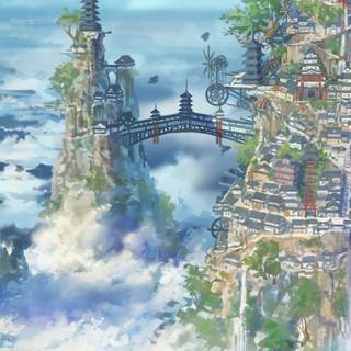 Anime town phone wallpaper