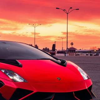 Red Lamborghini iPhone wallpaper