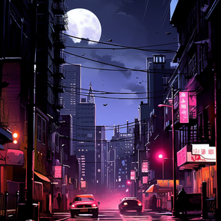 Anime town phone wallpaper