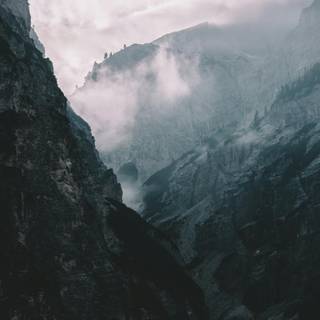 Foggy mountain 4k wallpaper