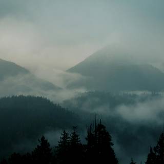 Foggy mountain 4k wallpaper