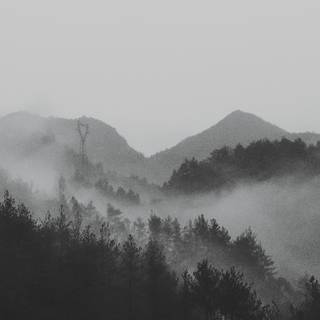 Foggy mountain 4k wallpaper