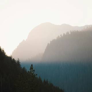 Foggy mountain 4k wallpaper