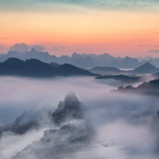 Foggy mountain 4k wallpaper