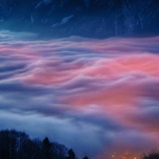 Foggy mountain 4k wallpaper