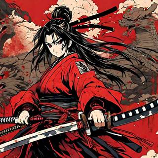 Female samurai 4k wallpaper