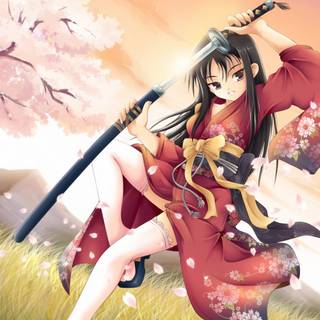Samurai girl desktop wallpaper