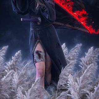 Samurai girl iPhone wallpaper