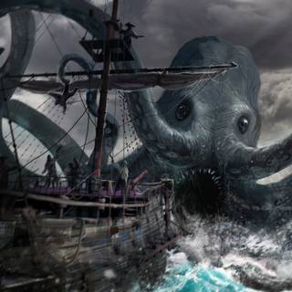 Sea monster 4k wallpaper