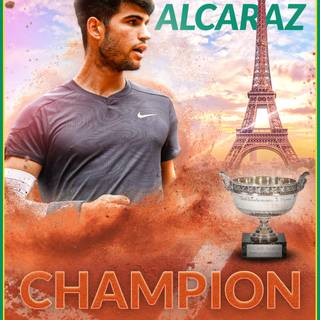 Carlos Alcaraz Roland Garros Champion 2024 wallpaper